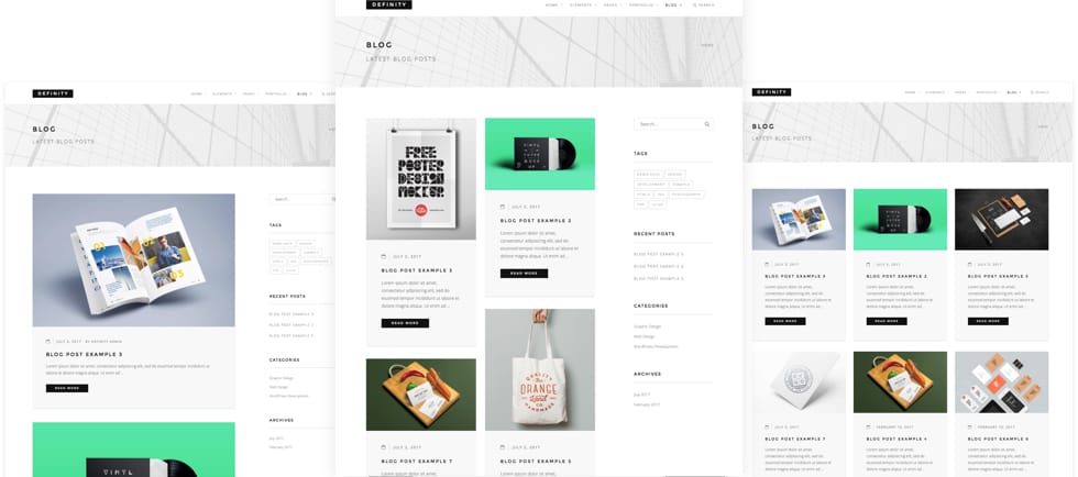 Defintiy - WordPress Theme | Blog Layouot Options
