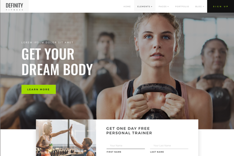 Definity WordPress theme | Fitness Demo